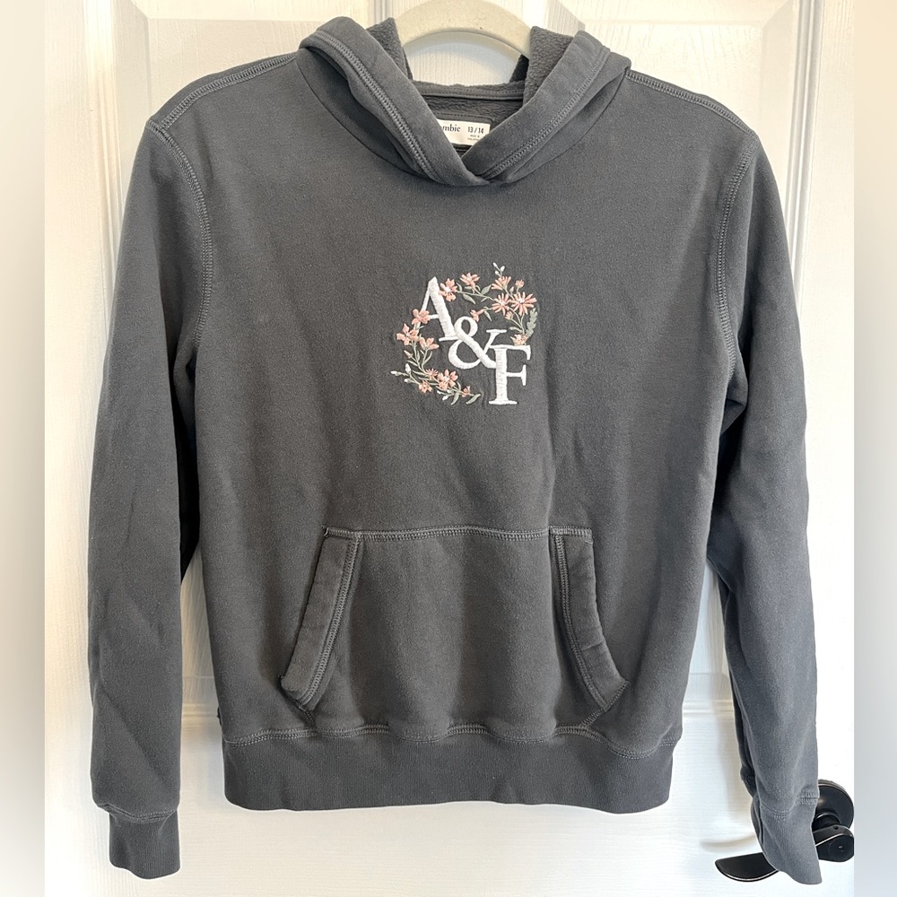 Abercrombie Kids Embroidered Flower Hoodie